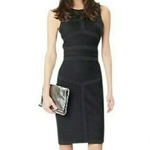 Diane Von Furstenberg Dress Wool Blend Sleeveless Sheath Black XS